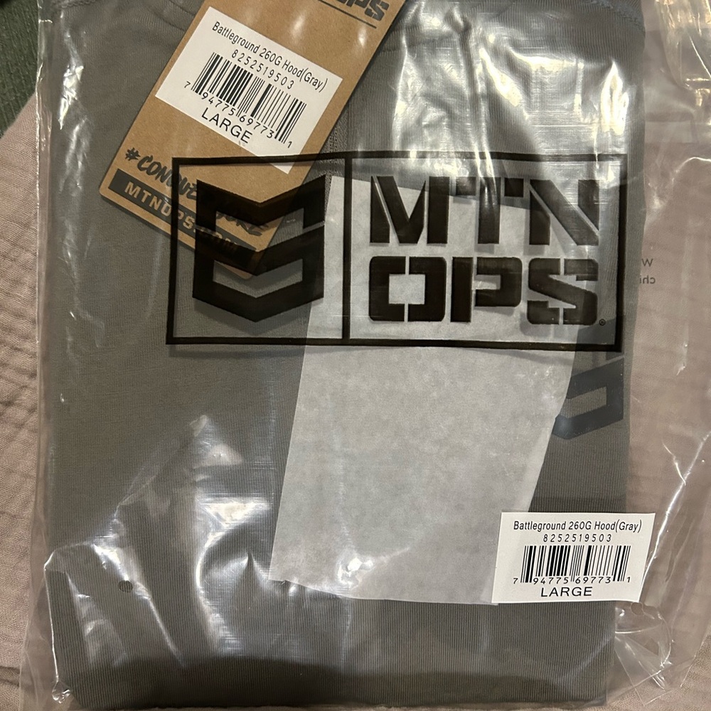 MTN Ops Merino Wool Battleground Hoodie size L grey Sitka kuiu